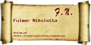 Fulmer Nikoletta névjegykártya